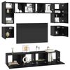 vidaXL Set mobile TV 8 pcs Rovere Nero Legno multistrato