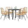 vidaXL Set da Pranzo da Giardino 5pz Polyrattan Vetro