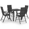 vidaXL Set da Pranzo da Giardino 5 pz Nero