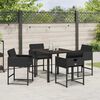 vidaXL Set da Pranzo per Giardino 5 pcs Nero polyrattan
