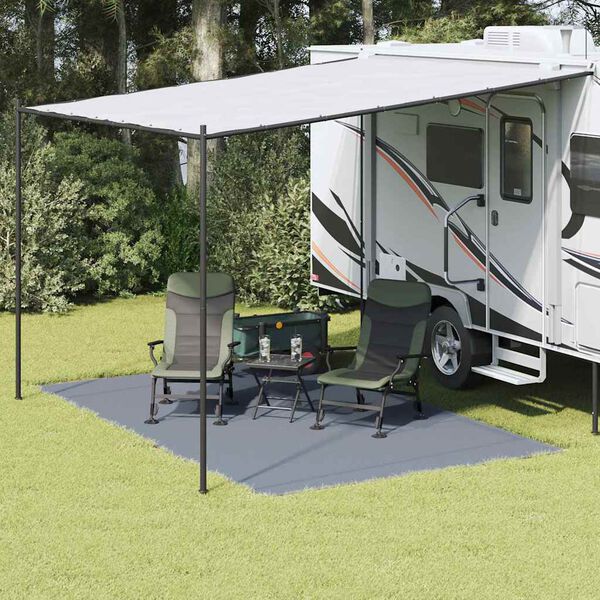 vidaXL Tappeto da Tenda Blu e Grigio 400 x 250 cm Polietilene