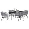 vidaXL Set da Pranzo per Giardino con cuscino 5 pcs Grigio