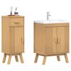 vidaXL Set di mobili per il bagno 2 pcs Marrone Legno massello di pino