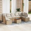 vidaXL Set Divano da Giardino con cuscino 8 pcs Beige polyrattan