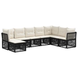 vidaXL Set Divano da Giardino 8 pz Nero polyrattan
