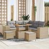 vidaXL Set Divano da Giardino con cuscino 8 pcs Beige e Grigio Chiaro