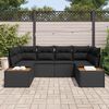 vidaXL Set Divano da Giardino con cuscino 6 pcs Nero Polyrattan
