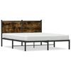 vidaXL Giroletto senza Materaso in Metallo Rovere Fumo 140x200 cm