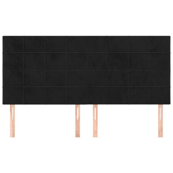 vidaXL Testiera Nera 180x5x118/128 cm Velluto