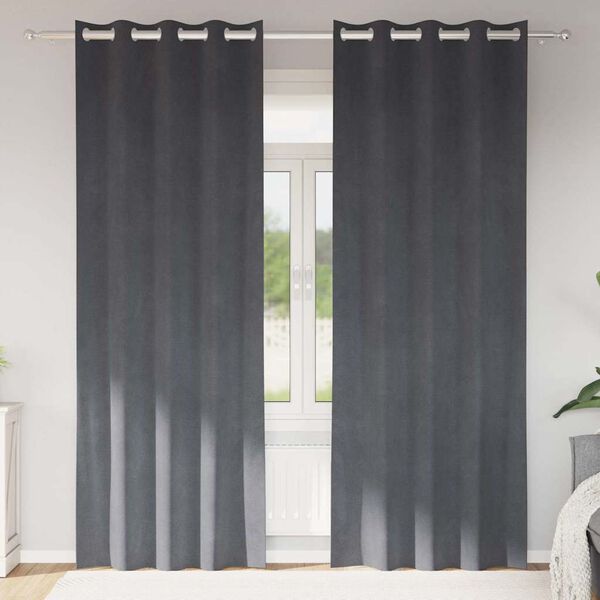 vidaXL Tende oscuranti 2 pcs Grigio chiaro 140 x 260 cm Velluto