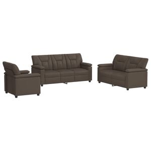 vidaXL Set di divani 3 pcs Grigio Similpelle