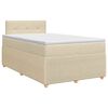 vidaXL Letto box spring con materasso Crema 120 x 200 cm Tessuto