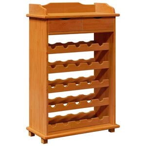vidaXL Portabottiglie Marrone 58 x 28 x 90 cm Pino massello