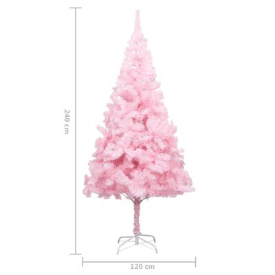 vidaXL Albero di Natale Preilluminato con Supporto Rosa 240 cm in PVC