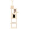 vidaXL Albero per Gatti con Tiragraffi in Sisal Crema 201 cm
