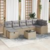 vidaXL Set Divano da Giardino con cuscino 8 pcs Beige Poly Rattan