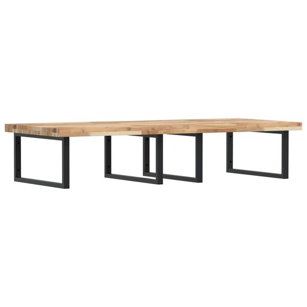 vidaXL Ripiano a Parete per Lavabo in Acciaio e Massello di Acacia