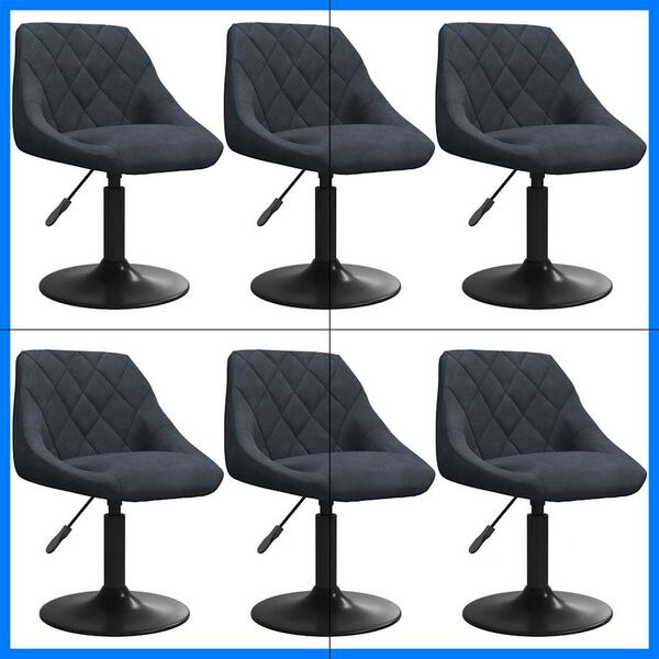 vidaXL Sedie da Pranzo Girevoli 6 pz Grigio Scuro in Velluto