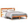 vidaXL Giroletto con Testiera Marrone Cera 135x190 cm Massello Pino