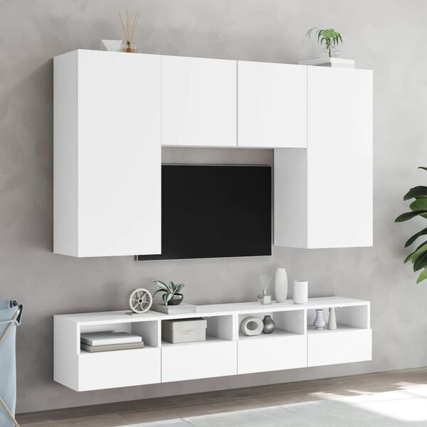 vidaXL Mobile TV a Parete Bianco 80x30x30 cm in Legno Multistrato