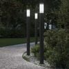 vidaXL Lampioni a palo 3 pz 110 cm Acciaio Inox IP44