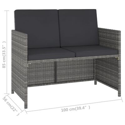 vidaXL Set Pranzo da Giardino 6 pz Polyrattan e Legno d'Acacia Grigio