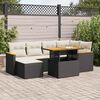 vidaXL Set Divani da Giardino con Cuscini 7pz Nero Polyrattan Acacia