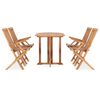 vidaXL Set da Pranzo da Giardino 5 pz Pieghevole in Massello di Teak