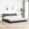 vidaXL Letto con Materasso Hanko Grigio Scuro 200x200 cm in Tessuto