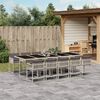 vidaXL Set Pranzo Giardino 11pz con Cuscini Grigio Chiaro Polyrattan