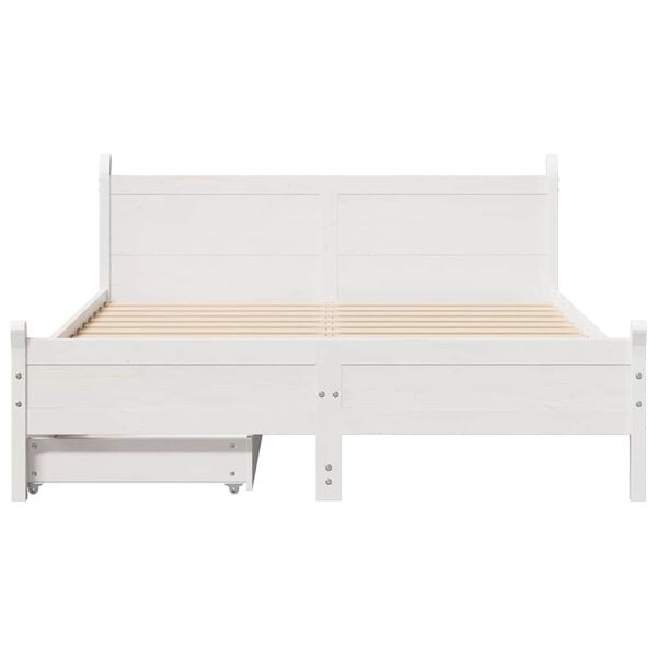 vidaXL Letto senza Materasso Bianco 140x200 cm Legno Massello di Pino