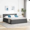 vidaXL Letto con Contenitore Grigio scuro 200 x 200 cm Pelle Sintetica
