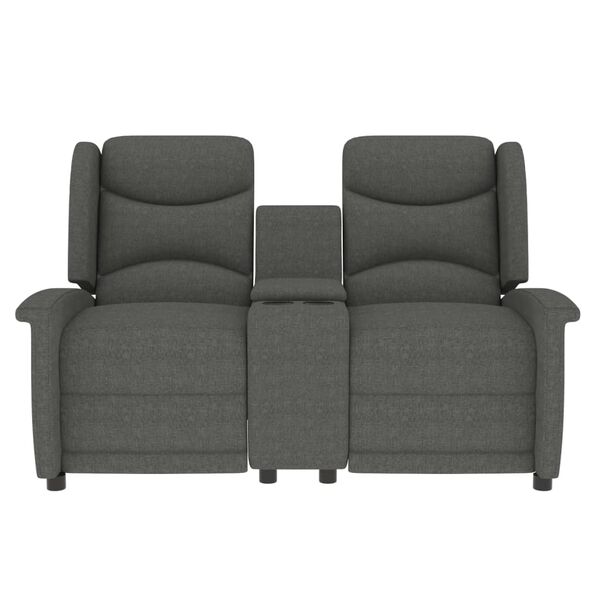 vidaXL Divano Massaggio a 2 Posti con Portabicchieri Grigio Chiaro