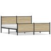 vidaXL Giroletto senza Materaso in Metallo Rovere Sonoma 183x213 cm
