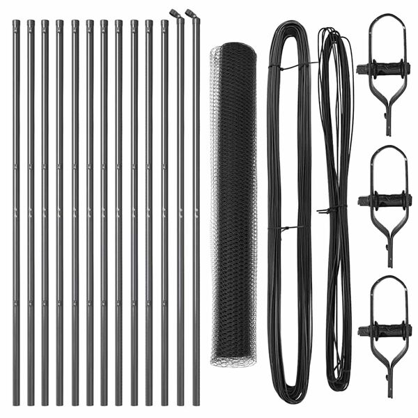 vidaXL Palo della recinzione Grigio 25 x 1,2 m (rete da 25 mm) Acciaio