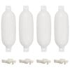vidaXL Paraurti per Gommone 4 pz Bianchi &Oslash; 16x58 cm in PVC