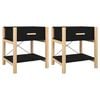 vidaXL Tavolini da Letto 2pz Nero 42x38x45 cm in Legno Multistrato