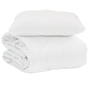 vidaXL Duvet Estivo con cuscino 2 pcs Bianco Microfibra