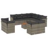 vidaXL Set Divani da Giardino 12 pz con Cuscini Grigio in Polyrattan
