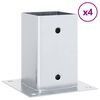 vidaXL Basi per Pali Quadrate 4 pz Argento 81x81 mm in Acciaio Zincato