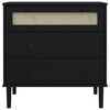 vidaXL Cassettiera SENJA Aspetto Rattan Nera 80x40x80 cm in Legno Pino