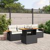 vidaXL Set Divani da Giardino 5 pz con Cuscini in Polyrattan Nero