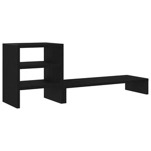 vidaXL Supporto Monitor con Organizzatore Rovere Nero in Truciolato