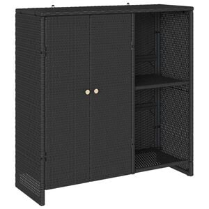 vidaXL Armadio con lo scaffale con porta Nero 100 x 36 x 102 cm Rattan