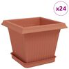 vidaXL Vasi per Piante 24 pcs Rosso Mattone 20 x 20 x 16 cm Plastica