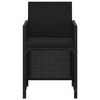 vidaXL Set da Pranzo da Giardino 3 pz con Cuscini in Polyrattan Nero