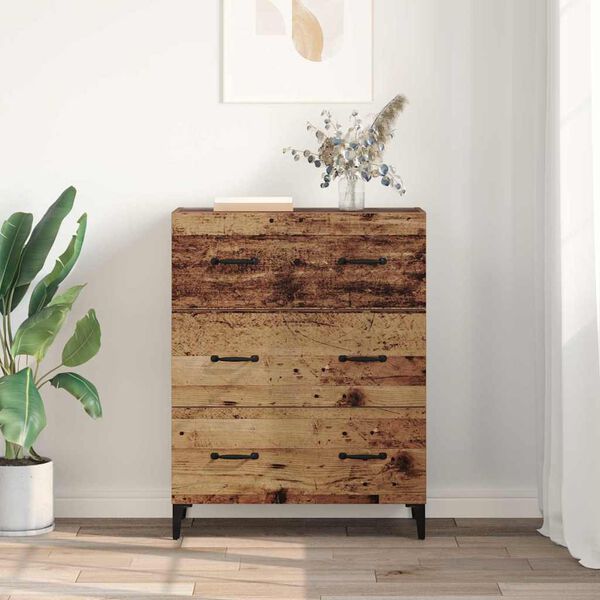 vidaXL Credenza con cassetto Legno vecchio 69,5 x 34 x 90 cm