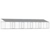 vidaXL Gabbia Cani con Tetto e Porte Grigia 10x2x2 m Acciaio Zincato