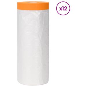 vidaXL Telo per polvere con nastro adesivo 12 pz Trasparente HDPE