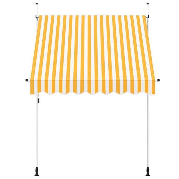 vidaXL Tenda da Sole Retrattile Manuale 200cm Strisce Arancione Bianco